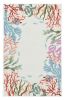 8' X 10' Ivory Hand Hooked Bordered Coral Reef Indoor Area Rug