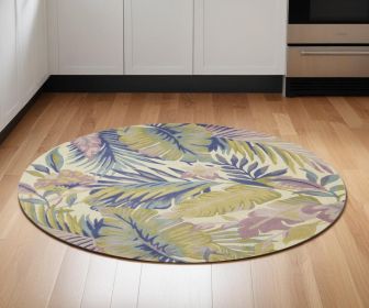 6' Pastel Ivory Wool Hand Tufted Round Rug