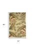 4' X 6' Ivory Hand Tufted Tropical Leaves Indoor Area Rug