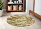 5' Ivory Round Wool Hand Tufted Area Rug