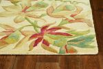 5' X 8' Ivory Hand Tufted Tropical Plants Indoor Area Rug