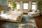 8' X 10' Ivory Hand Tufted Monstera Indoor Area Rug