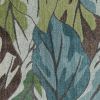 3' X 5' Blue and Green Botanical Leaves Area Rug