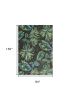 8' X 11' Grey Teal Machine Woven Oversized Tropical Leaves Indoor Area Rug