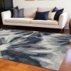 8' X 11' Ivory Blue Machine Woven Oversized Floral Indoor Area Rug