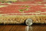 6' Orange Round Wool Hand Tufted Area Rug