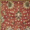 8' X 11' Sienna Orange Hand Tufted Traditional Floral Indoor Area Rug