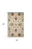 5' X 8' Champagne Beige Hand Tufted Traditional Floral Indoor Area Rug