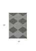 4' X 6' Grey Or Ivory Geometric Diamond Area Rug