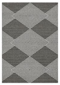 4' X 6' Grey Or Ivory Geometric Diamond Area Rug