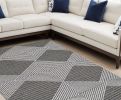 8' X 11' Grey Or Ivory Geometric Diamonds Indoor Area Rug