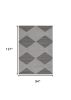 8' X 11' Grey Or Ivory Geometric Diamonds Indoor Area Rug