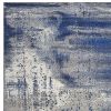 7' X 10' Ice Blue Machine Woven Abstract Indoor Area Rug