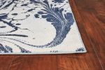 7' X 10' Blue Machine Woven Abstract Indoor Area Rug