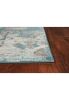 8' X 10' Ivory Teal Machine Woven Abstract Watercolor Indoor Area Rug