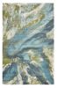 7' X 10' Teal Blue Machine Woven Watercolor Indoor Area Rug