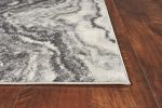 5' X 8' Ivory Grey Machine Woven Marble Indoor Area Rug