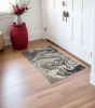 3' X 5' Grey Black Machine Woven Marble Indoor Area Rug