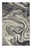 7' X 9' Grey Or Black Abstract Marble Design Indoor Area Rug