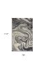 7' X 9' Grey Or Black Abstract Marble Design Indoor Area Rug