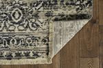 4' X 6' Sand Charcoal Machine Woven Distressed Vintage Traditional Indoor Area Rug