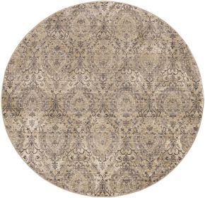 7' Gray Round Area Rug