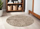 7' Gray Round Area Rug