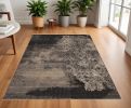 4' X 6' Blue Machine Woven Distressed Vintage Traditional Indoor Area Rug