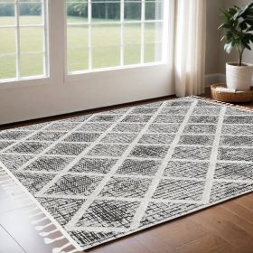 3' X 5' Charcoal Geometric Area Rug