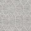 9' X 13' Ivory Grey Machine Woven Geometric Indoor Area Rug