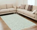 5' X 8' Gray and Ivory Geometric Area Rug