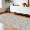 105 X 156 Ivory  Grey Polyester Rug