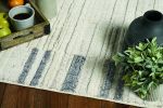 9' X 13' Ivory Grey Machine Woven Abstract Color Block Indoor Area Rug