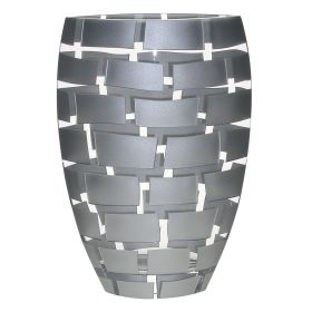 12 Mouth Blown Wall Design Silver Vase