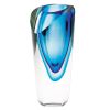 8" Clear and Blue Crystal Table Vase