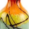 10.5 Mouth Blown Art Glass Urn Shape Decorative Vase