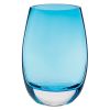 8 Mouth Blown Crystal Lead Free Oval Thick Aqua Blue Walled Vase