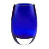 8 Mouth Blown Crystal Cobalt Blue Vase