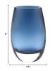 8 Mouth Blown Crystal Oval Thick Midnight Blue Walled Vase