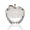 3" Clear and Gold Crystal Apple Tabletop Sculpture