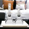 Hand Crafted Crystal Pair Of Handcrafted Candle Holders