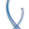 14" Clear and Blue Murano Glass Modern Abstract Tabletop Sculpture