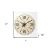 3" Circle Antiqued White Wood Analog Wall Clock