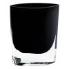 8 Mouth Blown Crystal European Made Lead Free Jet Black Pocket Shaped Vase