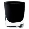 8 Mouth Blown Crystal European Made Lead Free Jet Black Pocket Shaped Vase