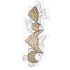 Metal And Wood Vertical Swimming Fish Wall Decor