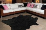 5' X 7' Black Faux Cowhide Area Rug