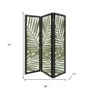 67" Green Solid WoodFolding Three Panel Screen Room Divider