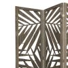 67" Gray Solid WoodFolding Three Panel Screen Room Divider