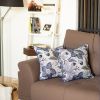 Set Of 2 17" Jacquard Forest Sky Throw Pillow Cover In Blue